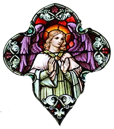 Stained Glass Applauding Angel of God Image